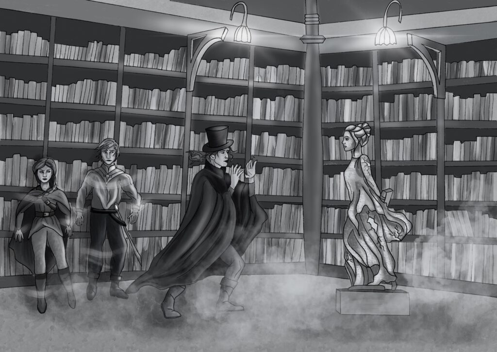 Szenenillustration für “Die magischen Bücher”
